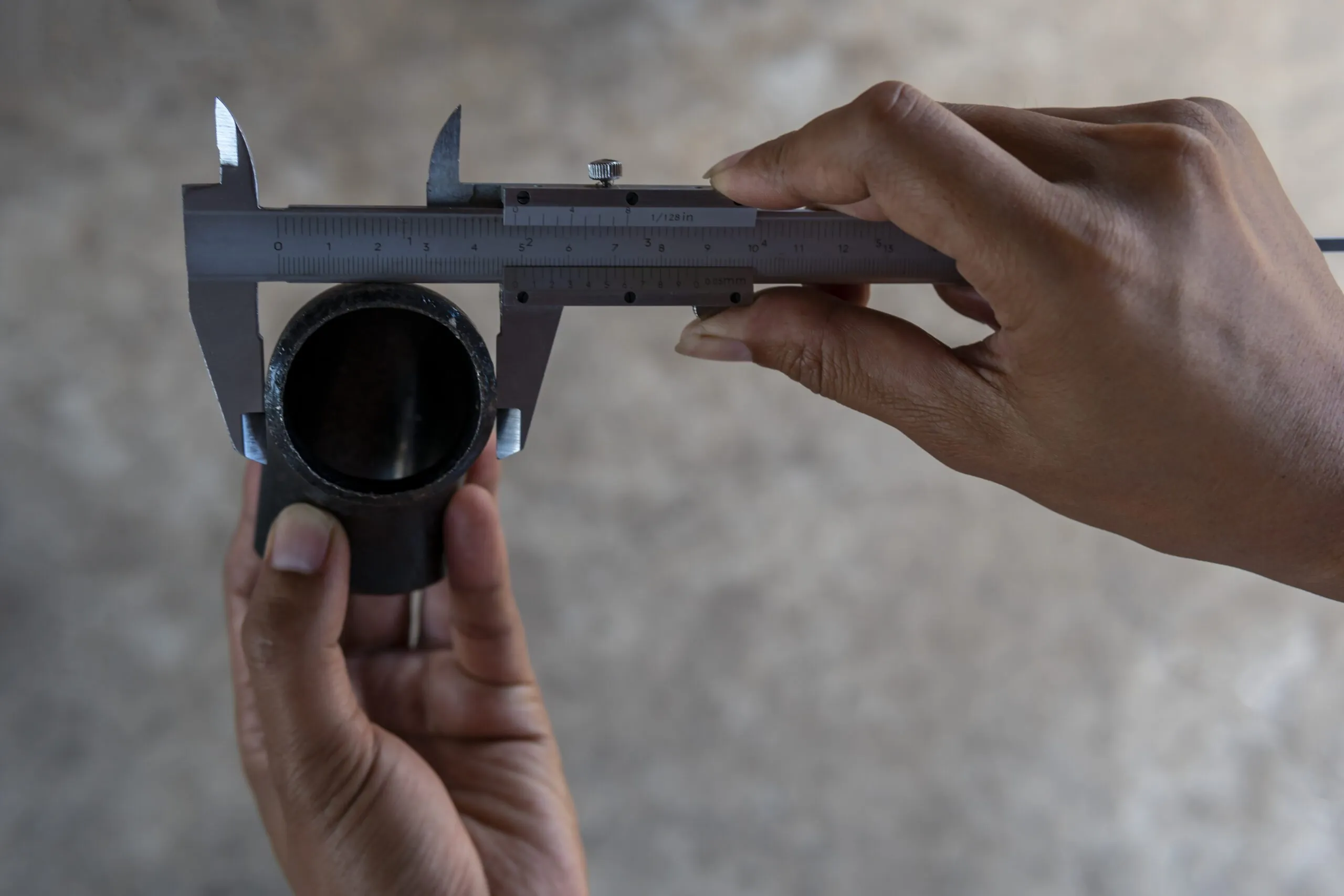 Testing measurement with caliper